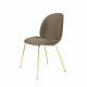 Chaise Beetle Dining Fully Upholstered Brass Base